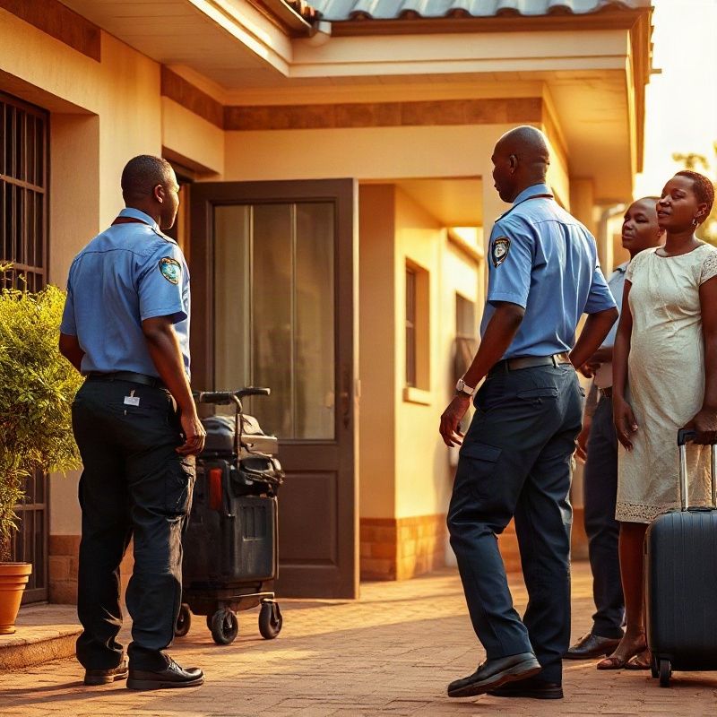 An Echogbeta team arriving at a Kisumu residence in the morning light